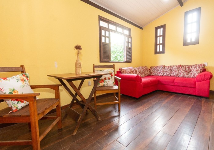 A sala de estar dos hóspedes